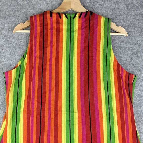 Roja Western Vest Jacket Womens M Vibrant Striped Serape Tassel Tie Southwestern - Picture 6 of 14